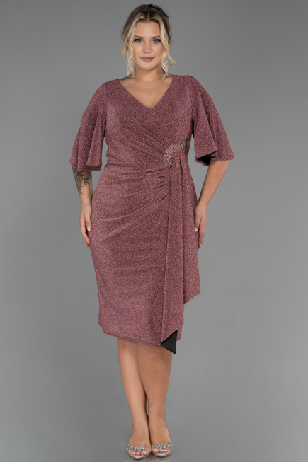 Robe De Soirée Grande Taille Midi Poudre ABK1625