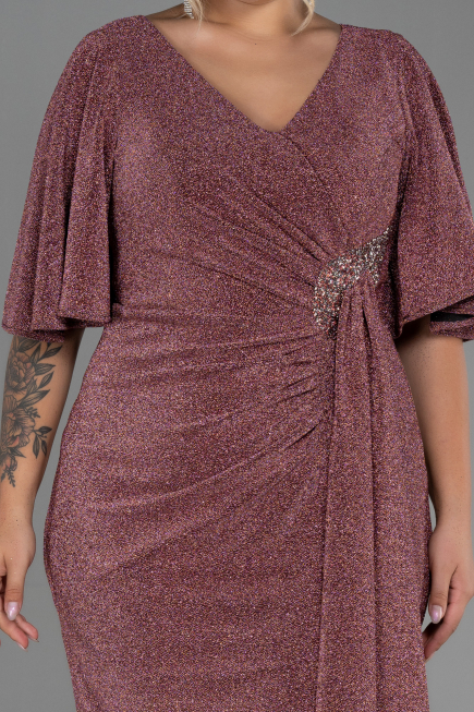 Robe De Soirée Grande Taille Midi Poudre ABK1625