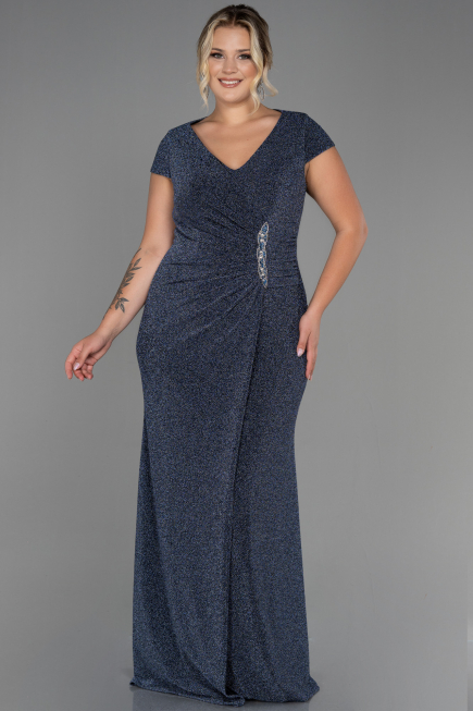 Robe De Soirée Grande Taille Longue Indigo ABU2870