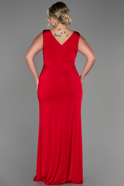 Robe Grande Taille Longue Rouge ABU2931