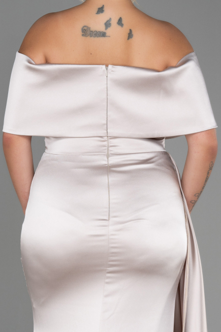Robe Grande Taille Satin Longue Vison ABU2873