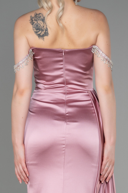 Robe De Soirée Satin Longue Poudre ABU2618