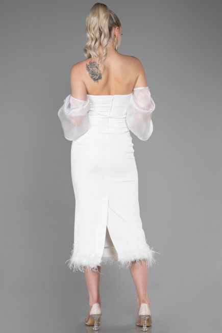 Robe de Cérémonie Midi Blanc ABK1796
