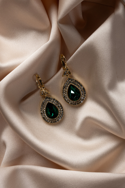 Boucle D'Oreille Emeraude-Or UK527