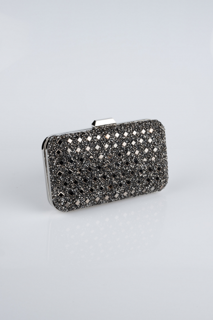 Sac de Soirée Luxe Pierreux Anthracite SH827