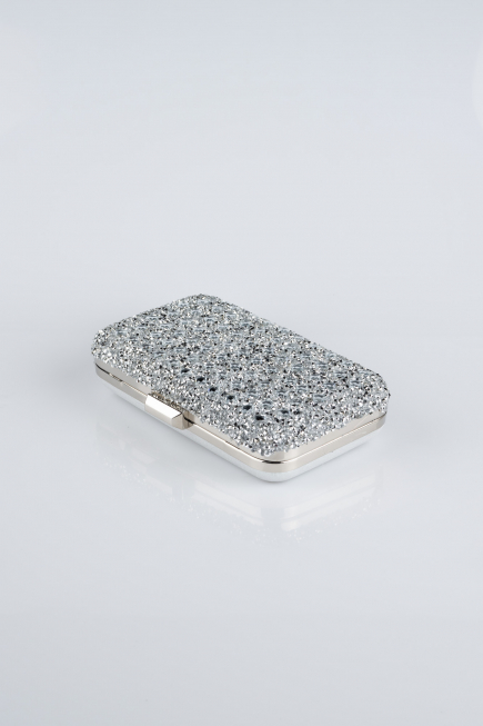 Sac de Soirée Luxe Pierreux Argent SH827