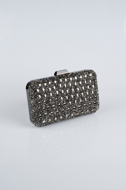 Sac de Soirée Luxe Pierreux Platine SH827