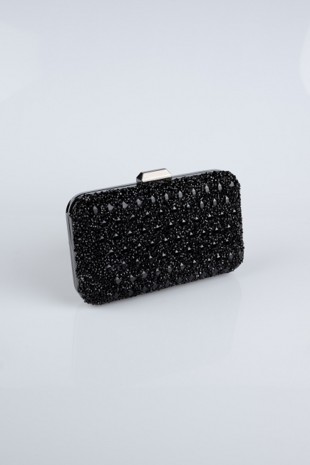Sac de Soirée Luxe Pierreux Noir SH827