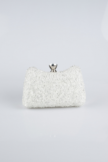 Sac de Soirée Luxe Pierreux Blanc SH828
