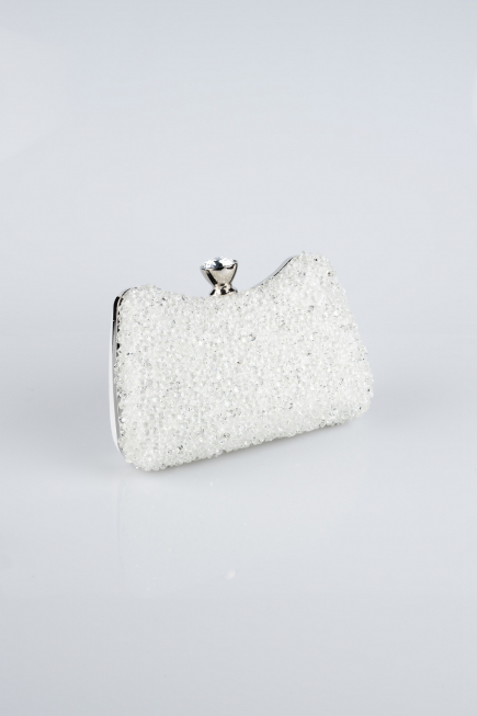 Sac de Soirée Luxe Pierreux Blanc SH828