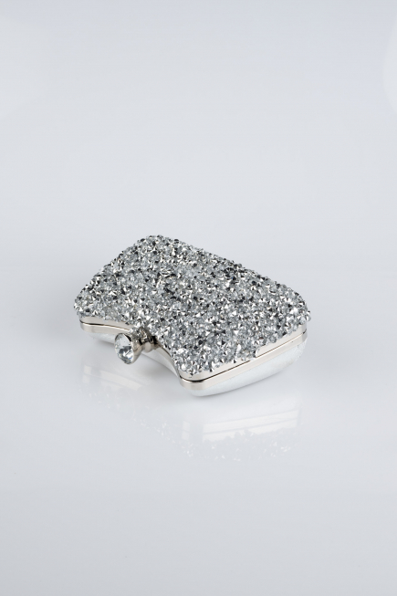 Sac de Soirée Luxe Pierreux Argent SH828