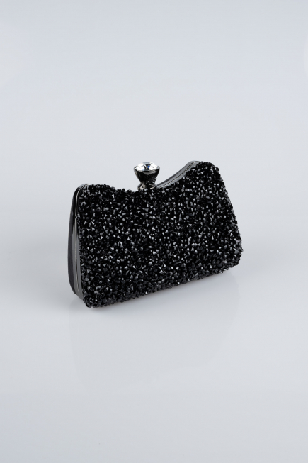 Sac de Soirée Luxe Pierreux Noir SH828