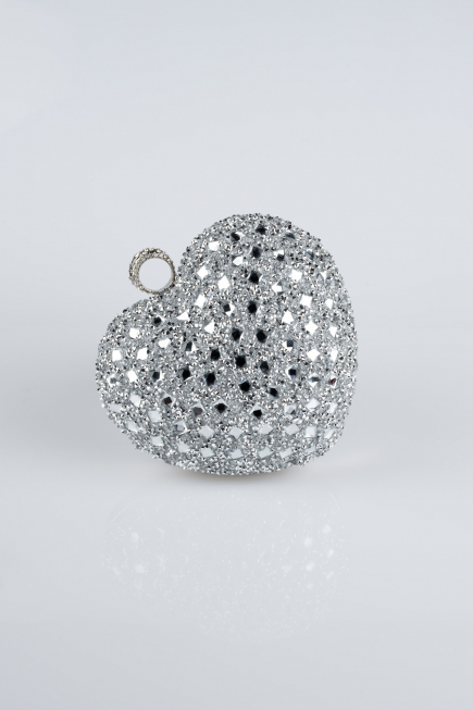 Sac de Soirée Luxe Pierreux Argent SH829