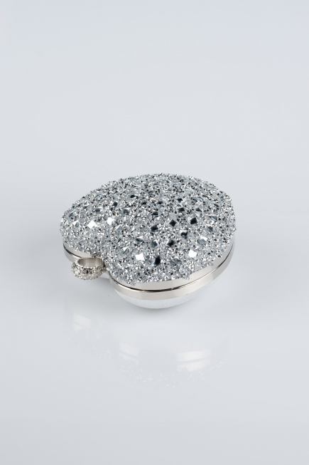 Sac de Soirée Luxe Pierreux Argent SH829