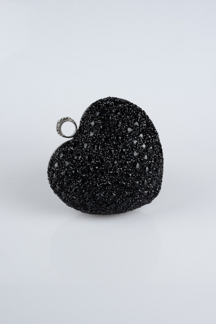 Sac de Soirée Luxe Pierreux Noir SH829