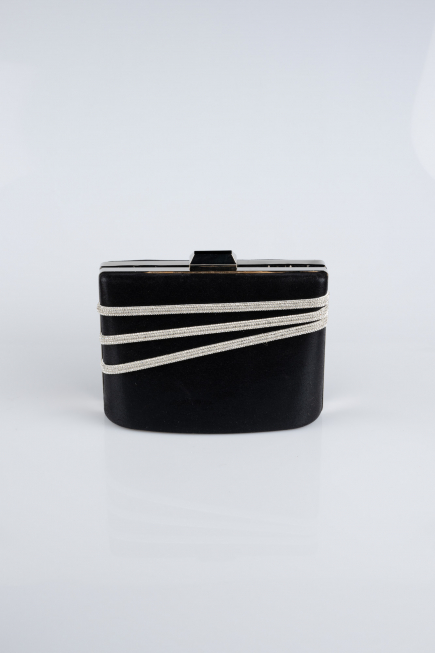 Sac de Soirée Luxe Plâtre Noir-Argent SH822