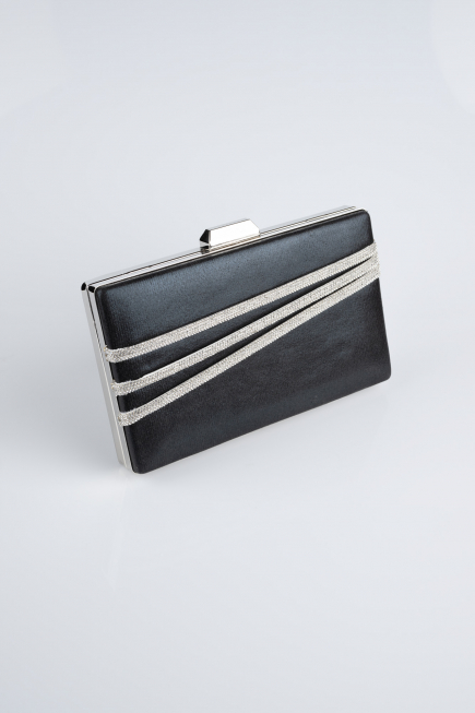 Sac De Soirée Luxe Plâtre Noir-Argent SH819