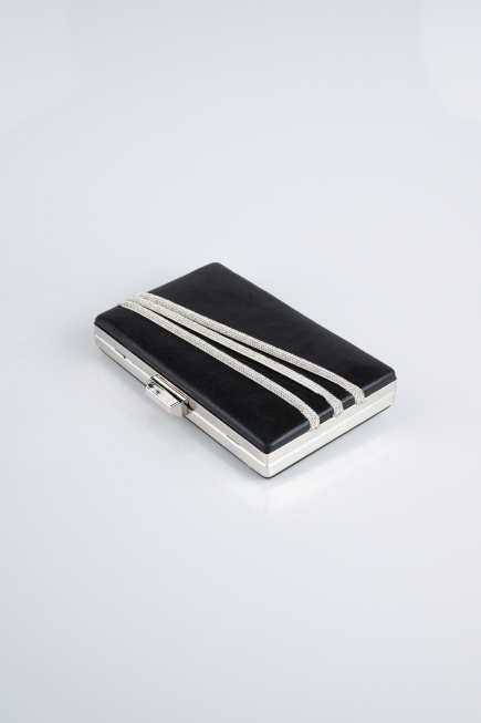 Sac De Soirée Luxe Plâtre Noir-Argent SH819