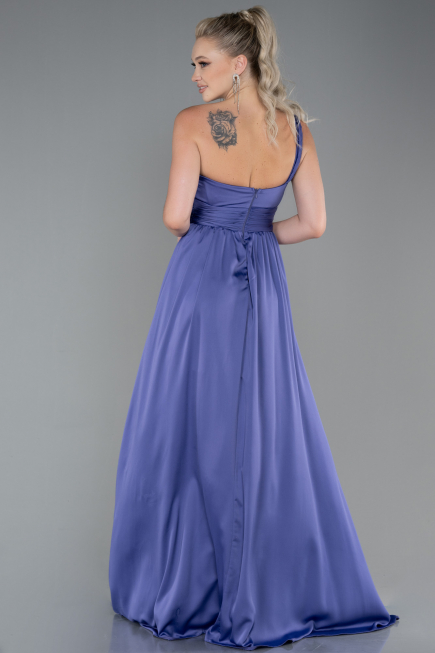Robe de Soirée Longue Mousseline Lilas ABU3204