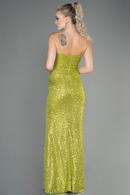 Tenue de Soirée Longue Squameuse Pistache vert ABU3246