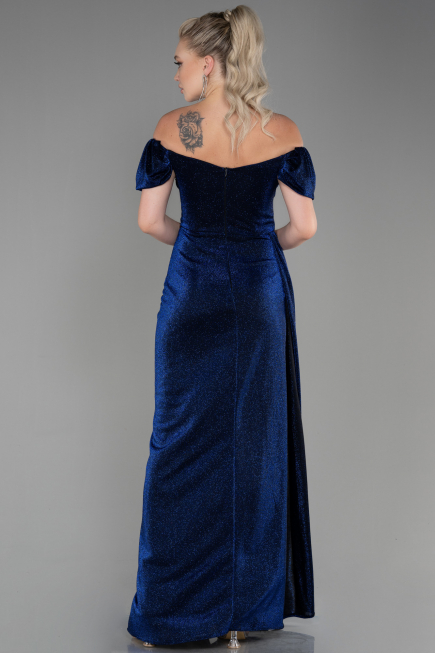 Robe De Soirée Longue Bleu Marine ABU2657