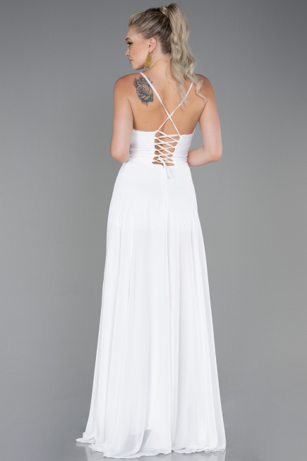Robe de Soirée Longue Blanc ABU1305