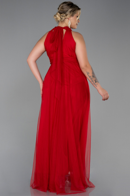 Robe de Soirée Grande Taille Longue Rouge ABU3253