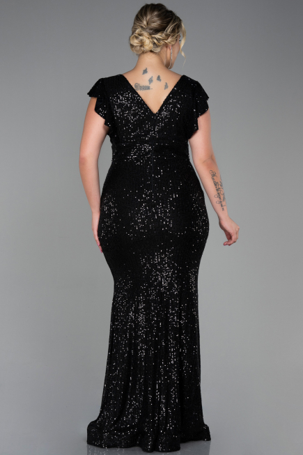 Robe Grande Taille Longue Noir ABU1045
