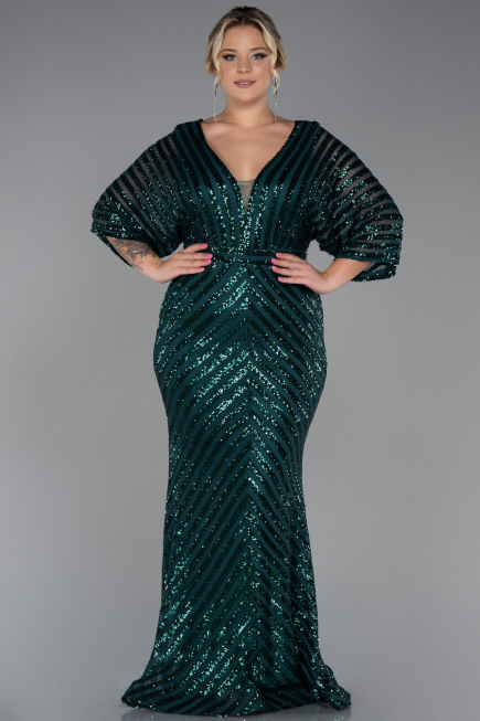 Robe de Soirée Grande Taille Longue Émeraude ABU900