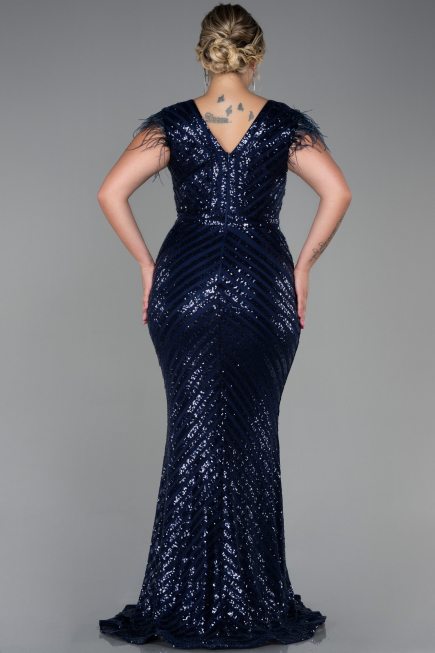 Robe de Soirée Longue Bleu Marine ABU1044