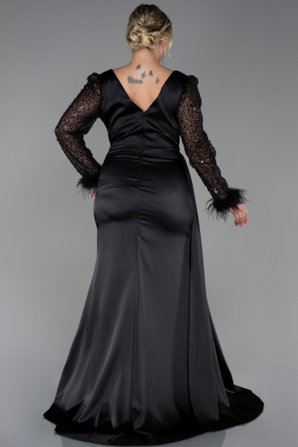 Robe Grande Taille Longue Noir ABU3237