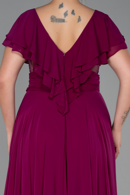 Robe Grande Taille Longue Prune ABU032