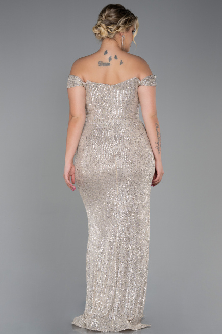 Robe Grande Taille Longue Squameuse Vison ABU3203