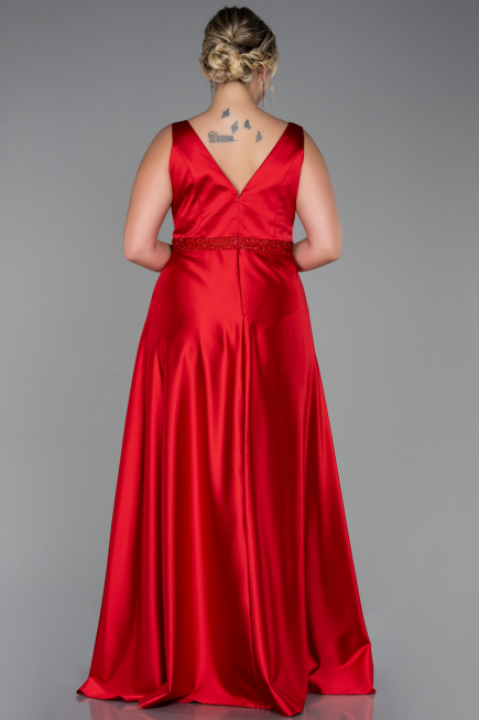 Robe Grande Taille Longue Rouge ABU3200
