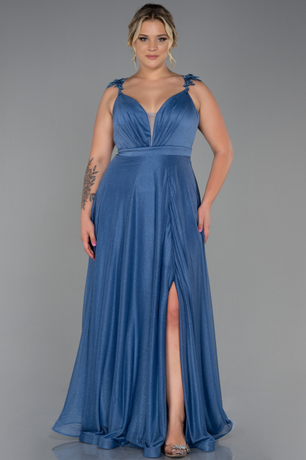 Robe de Soirée Grande Taille Longue Indigo ABU3174