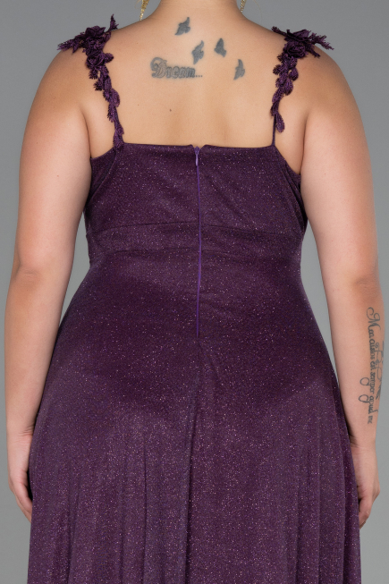 Robe de Soirée Grande Taille Longue Violet ABU3174