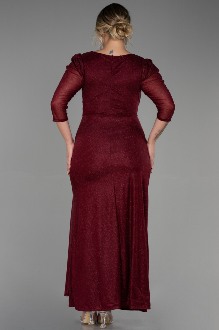Robe Grande Taille Longue Rouge Bordeaux ABU3279