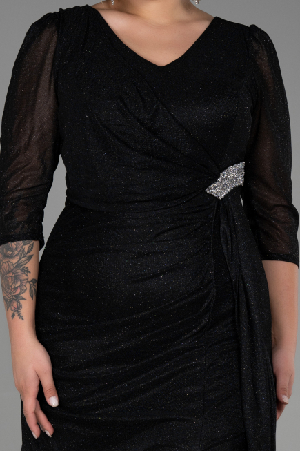 Robe Grande Taille Longue Noir ABU3279
