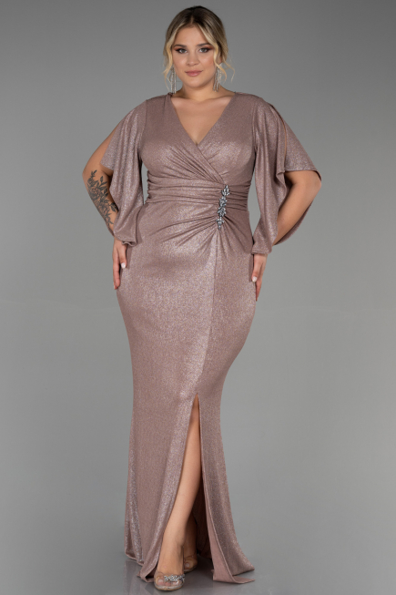 Robe de Soirée Grande Taille Longue Or ABU3280