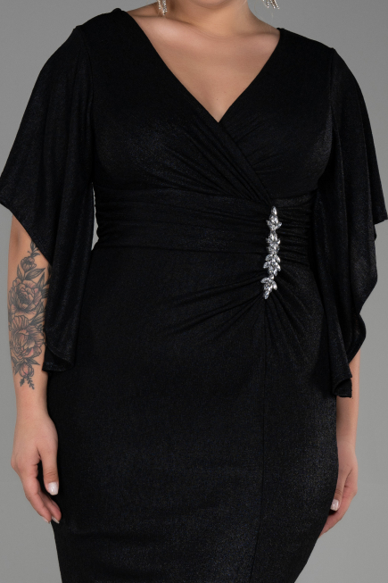 Robe de Soirée Grande Taille Longue Noir ABU3280