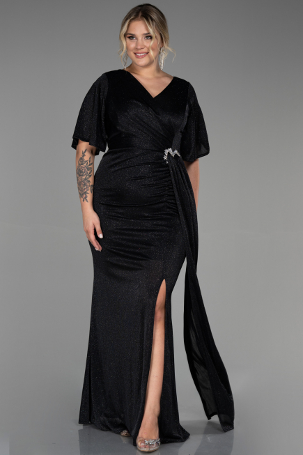 Robe de Soirée Grande Taille Longue Noir ABU3282