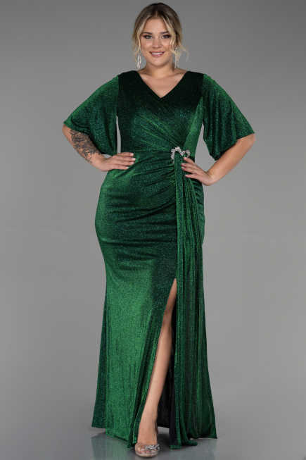 Robe de Soirée Grande Taille Longue Émeraude ABU3282