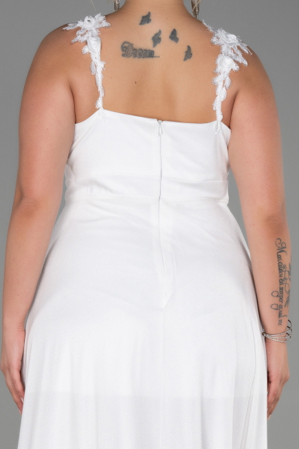 Robe de Soirée Grande Taille Longue Blanc ABU3174