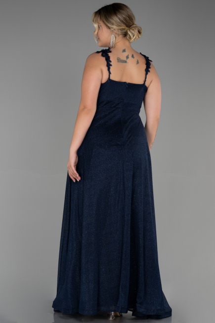 Robe de Soirée Grande Taille Longue Bleu Marine ABU3174