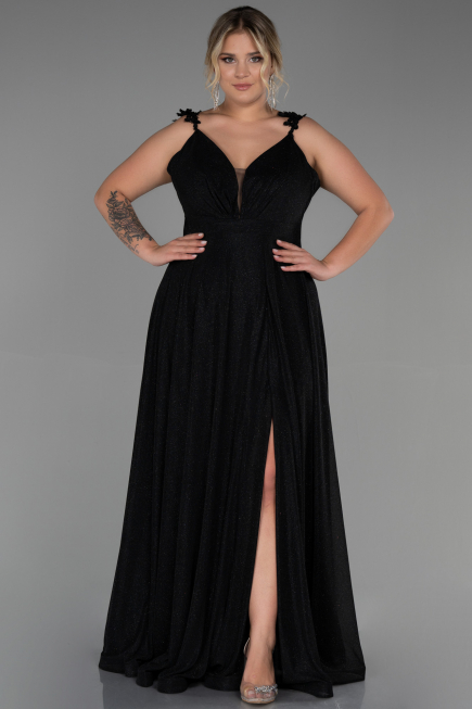 Robe de Soirée Grande Taille Longue Noir ABU3174