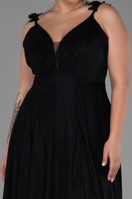 Robe de Soirée Grande Taille Longue Noir ABU3174