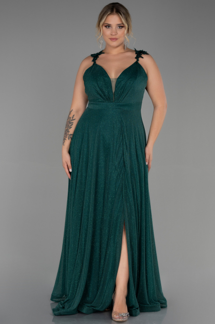 Robe de Soirée Grande Taille Longue Émeraude ABU3174