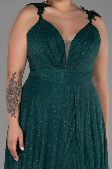 Robe de Soirée Grande Taille Longue Émeraude ABU3174