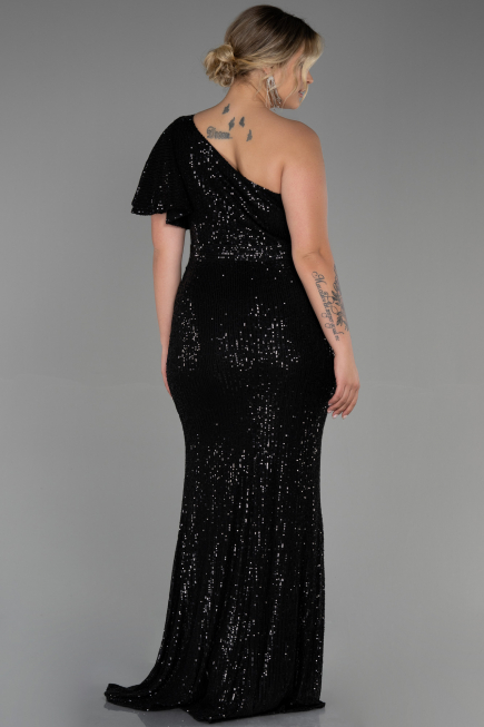 Robe Grande Taille Longue Noir ABU1893