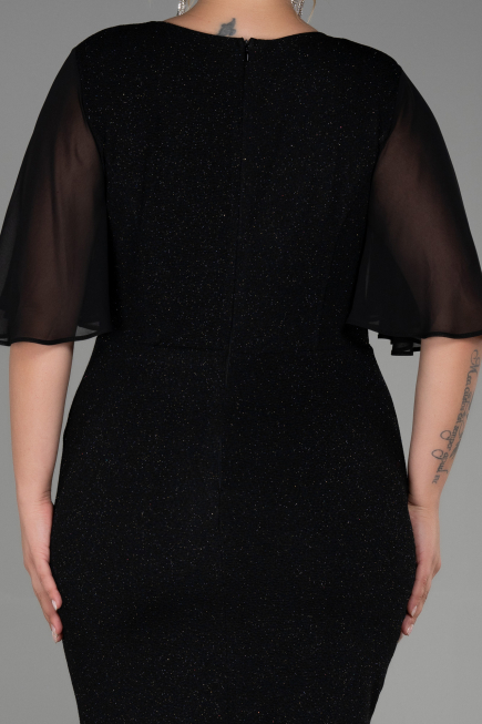 Robe de Soirée Grande Taille Midi Noir ABK1826